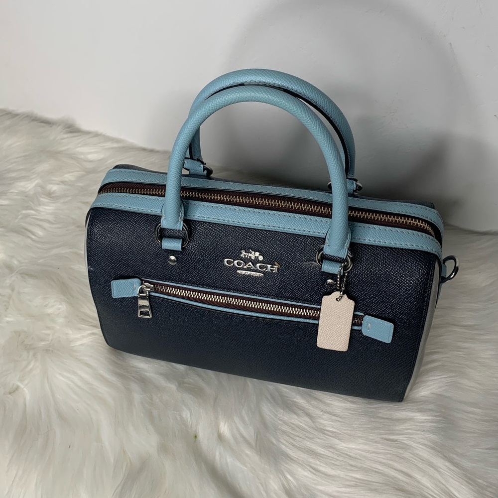 Coach Dark Blue and Sky Blue Satchel